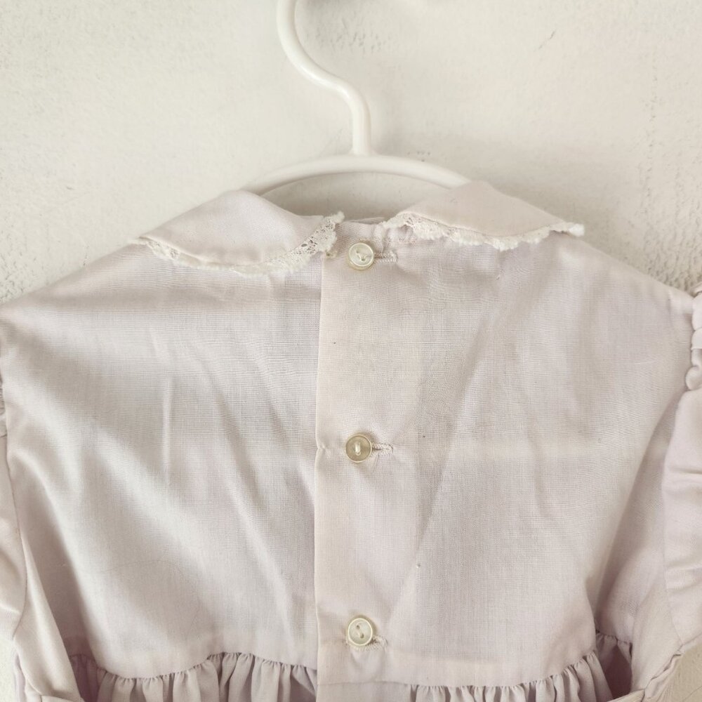 Vintage Nanette Girls Formal Easter Dress Smocked Embroidered Pink Purple 2T - Picture 6 of 8